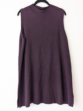 EILEEN FISHER | Plum merino wool mock neck tunic XL